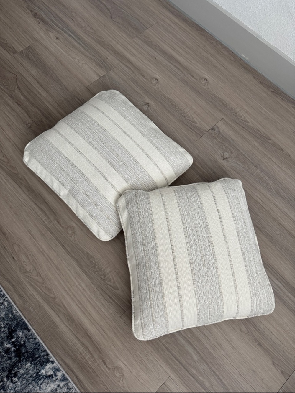 NWOT 2-Neutral Striped Decorative Throw Pillows - Set of 2